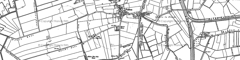 Old map of Sollom in 1892