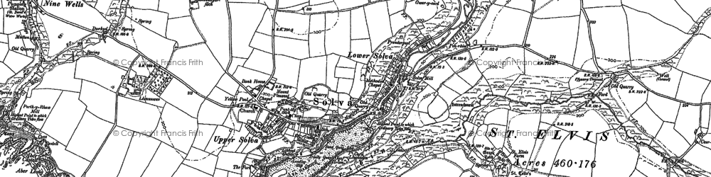 Old map of Solva in 1906