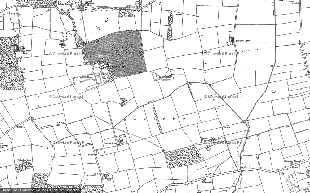 Old Map of Somerby, 1885 in 1885
