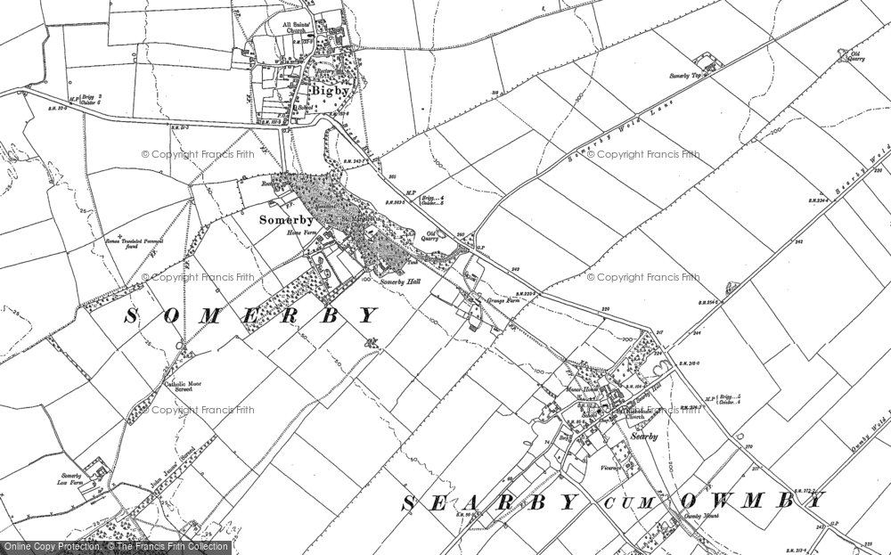 Old Map of Somerby, 1886 in 1886