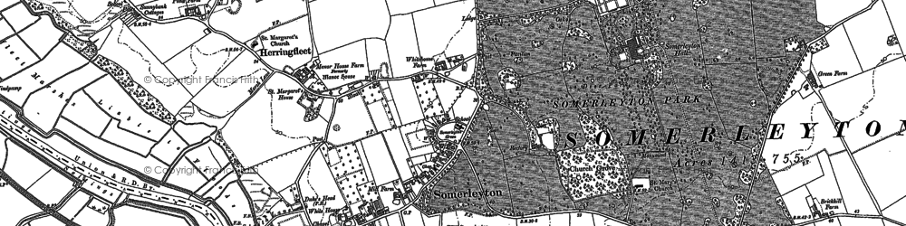 Old map of Somerleyton in 1904