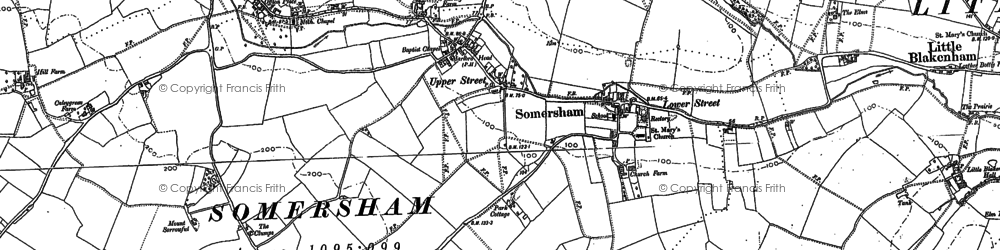 Old map of Somersham in 1881