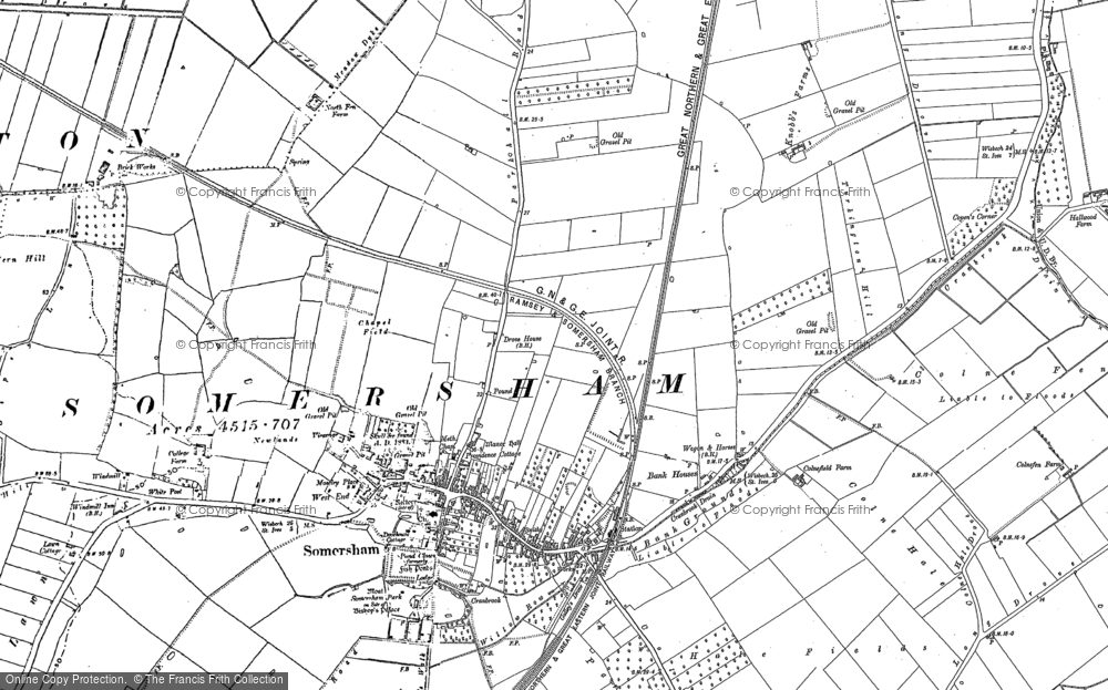 Old Map of Historic Map covering Colnefields in 1900