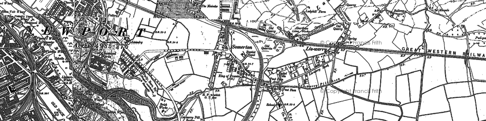 Old map of Somerton in 1900