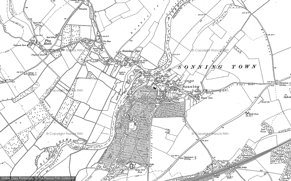 Old Map of Sonning, 1898 - 1910 in 1898