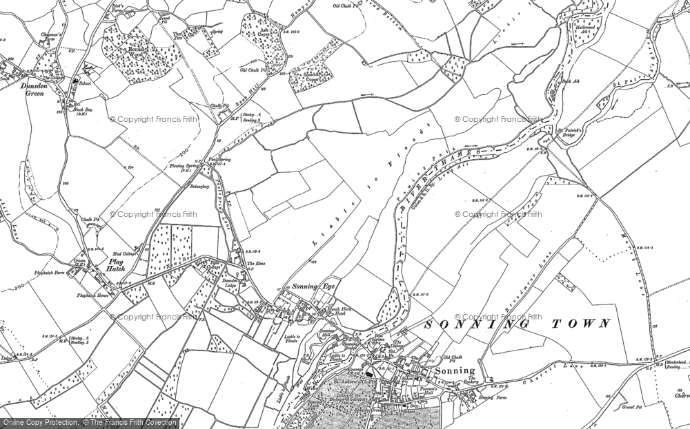 Old Map of Sonning Eye, 1910 in 1910