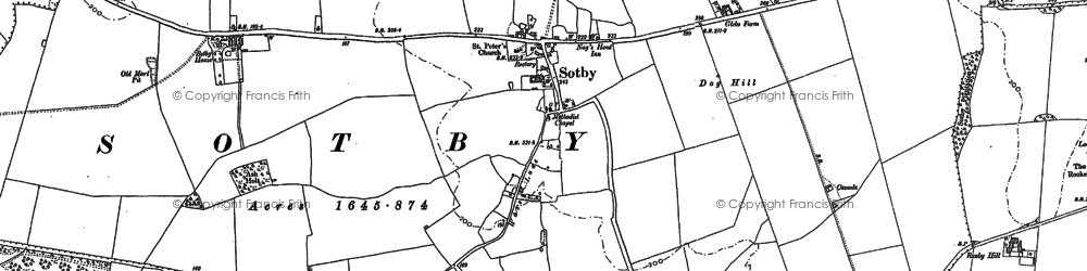 Old map of Sotby in 1886