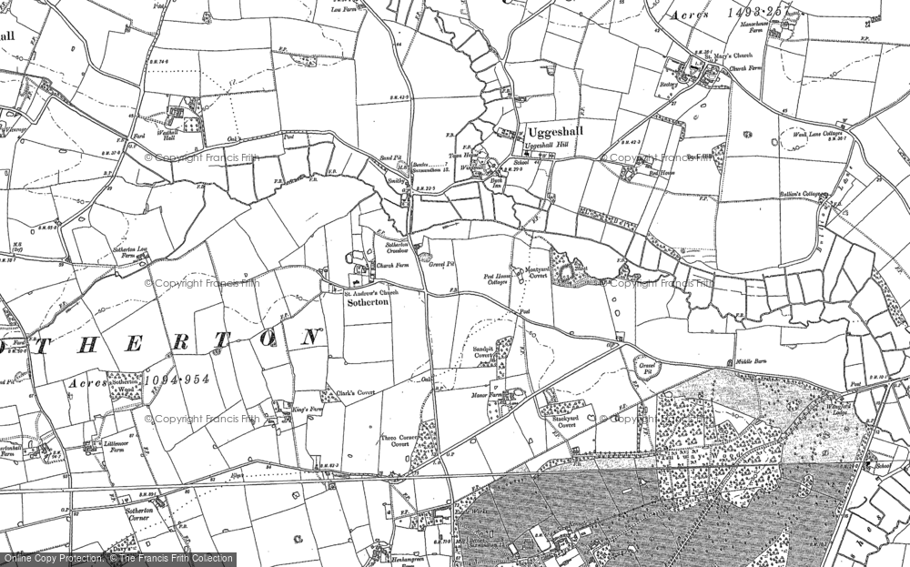 Old Map of Sotherton, 1883 in 1883