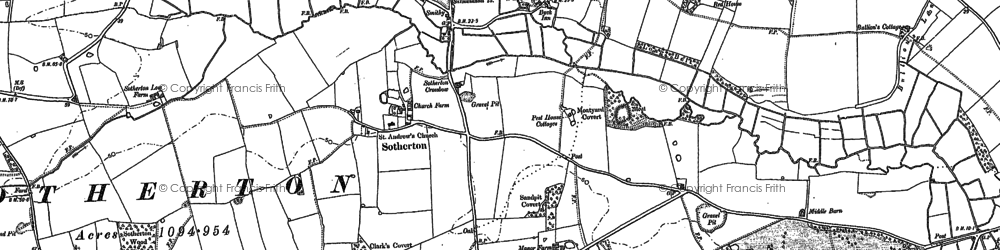 Old map of Blyford Wood in 1883