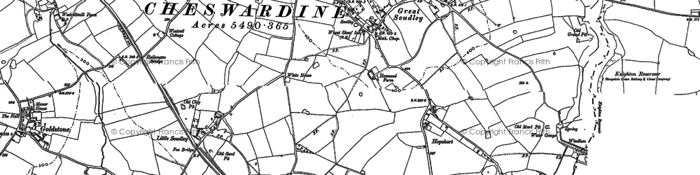 Old map of Soudley in 1880