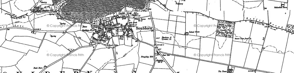 Old map of Souldern in 1898