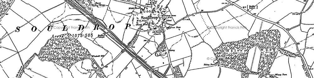 Old map of Souldrop in 1882
