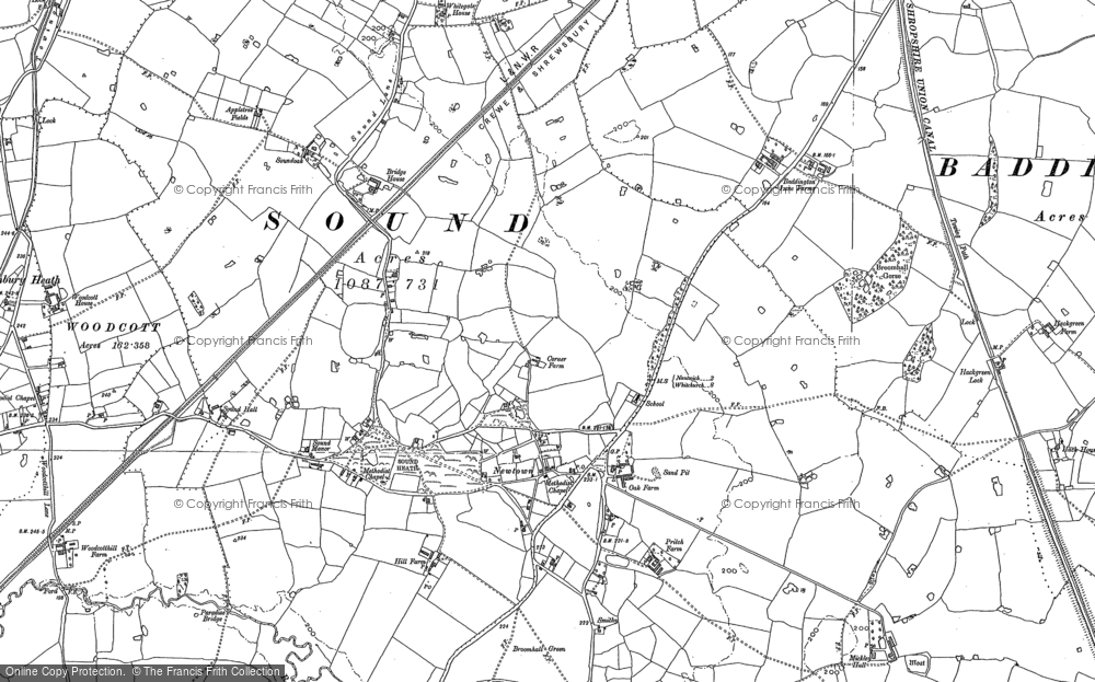 Old Map of Historic Map covering Sound Heath in 1897