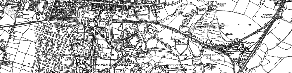 Old map of Hillfields in 1881