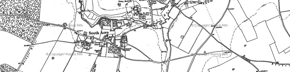 Old map of South Acre in 1883