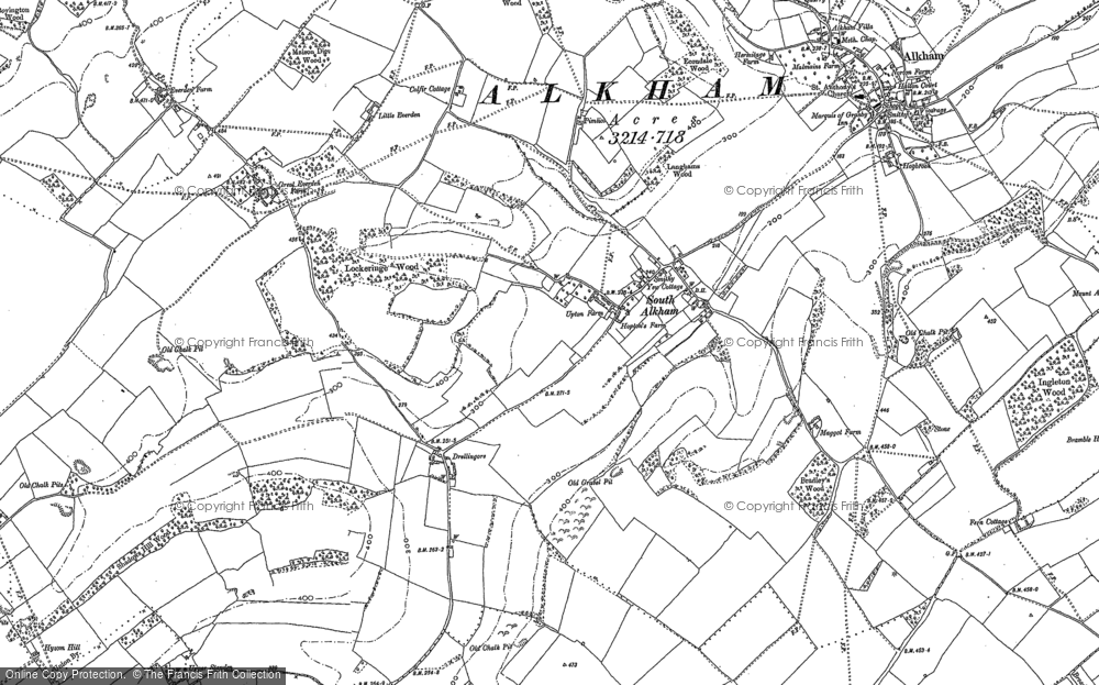 Old Map of Historic Map covering Hockley Sole in 1896