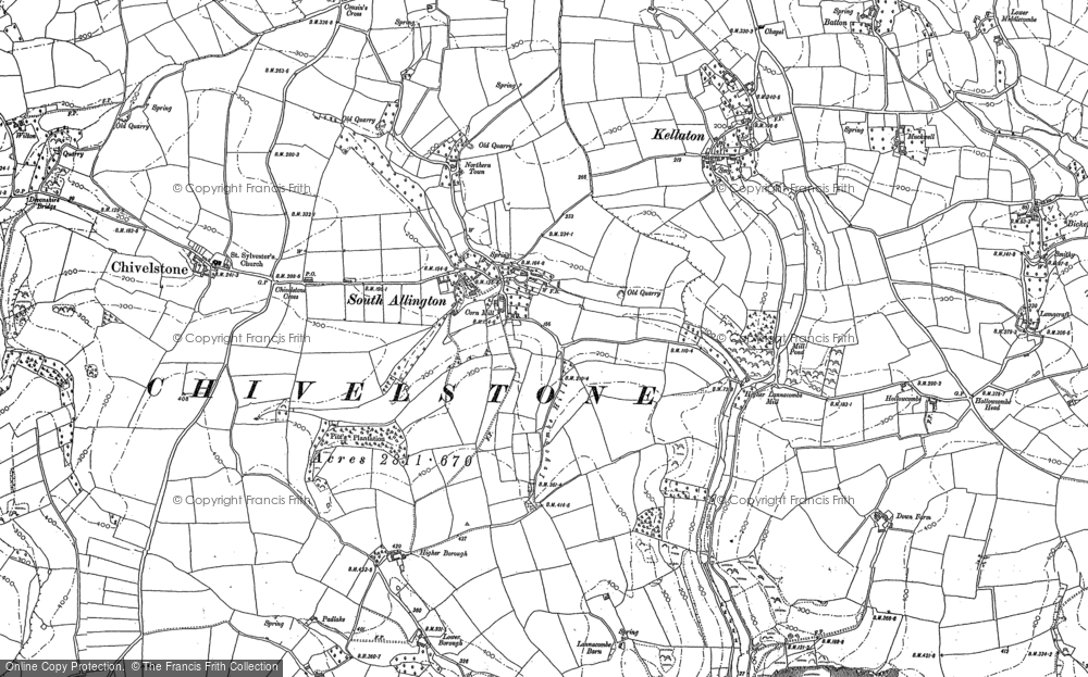 Old Map of South Allington, 1905 in 1905
