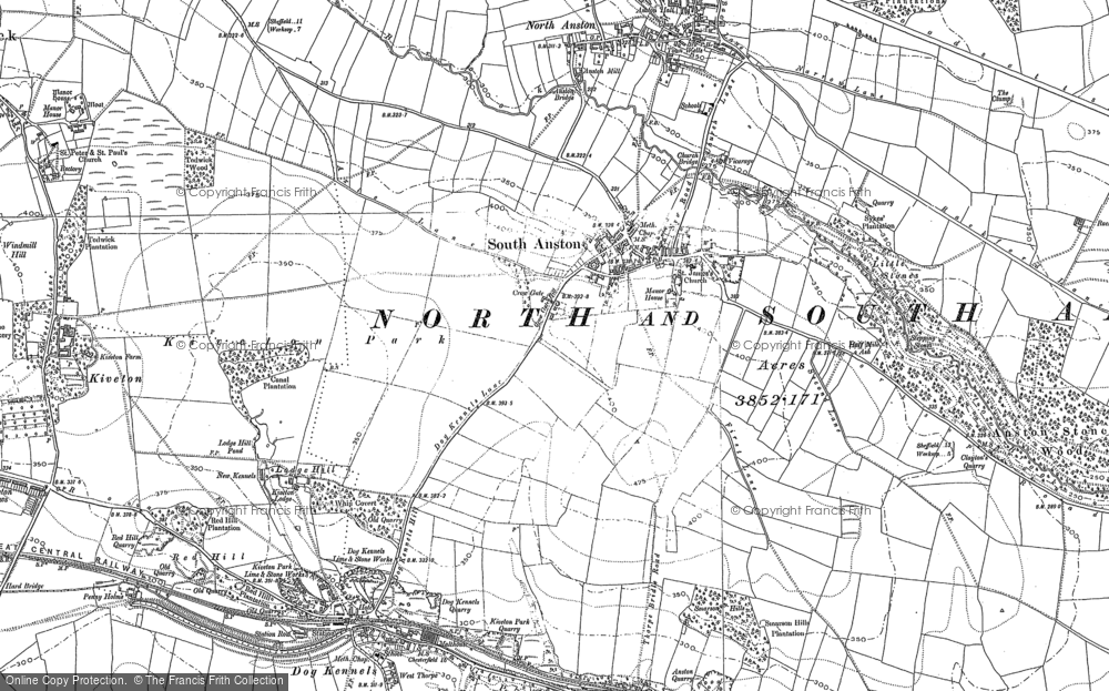 Old Map of South Anston, 1890 - 1929 in 1890