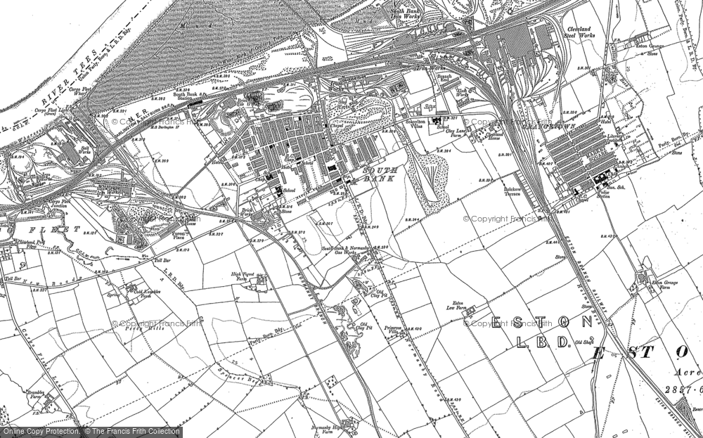 Old Map of South Bank, 1893 - 1913 in 1893