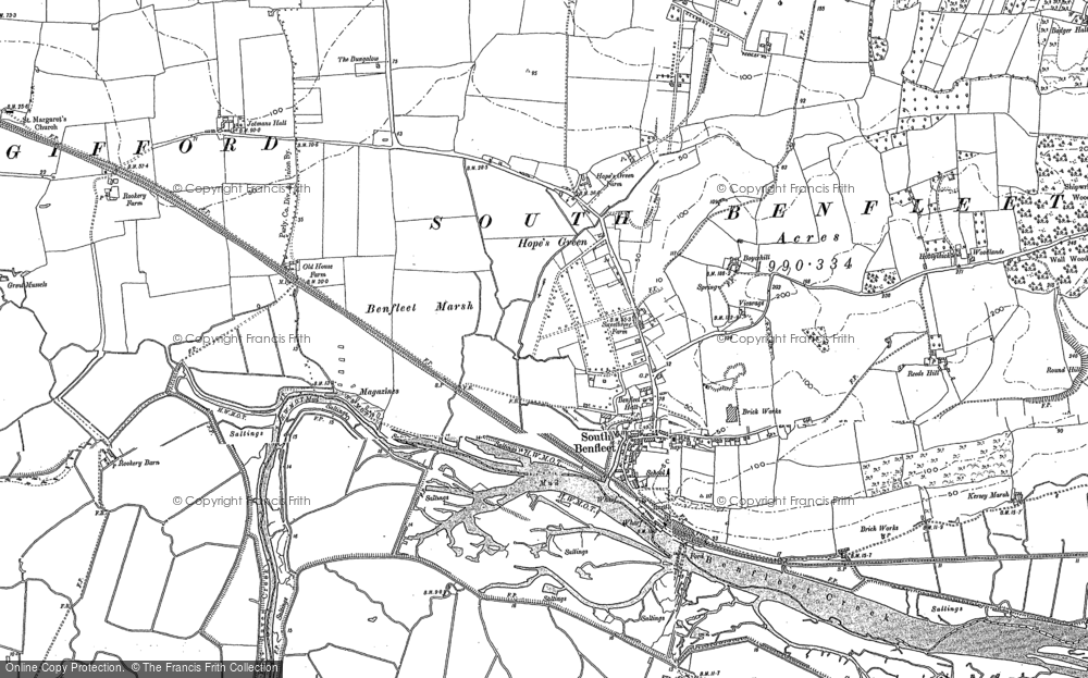 Old Map of South Benfleet, 1895 in 1895