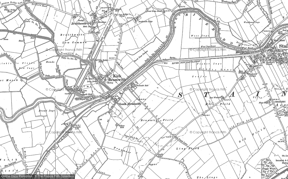Old Map of South Bramwith, 1891 in 1891