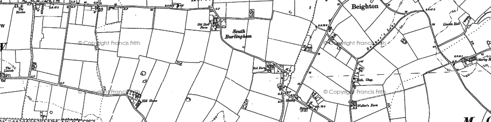 Old map of South Burlingham in 1881
