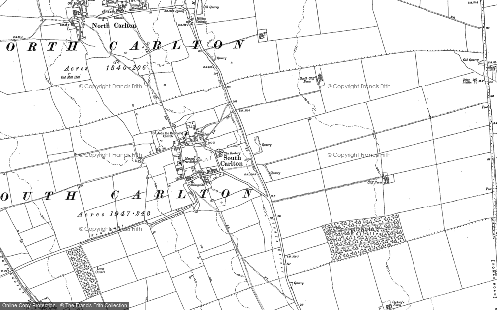 Old Map of South Carlton, 1885 - 1886 in 1885