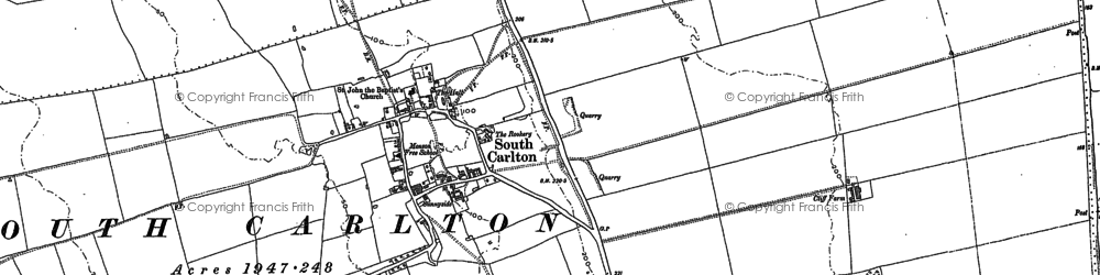 Old map of South Carlton in 1885