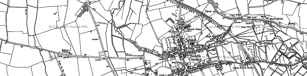 Old map of South Cerney in 1920