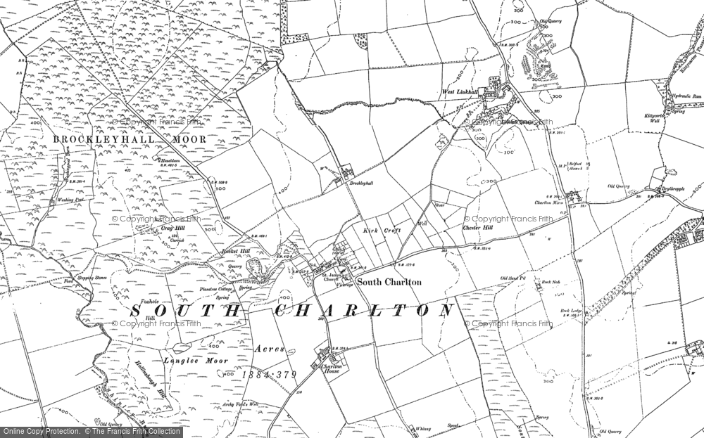 Old Map of Historic Map covering Linkhall Moor in 1896