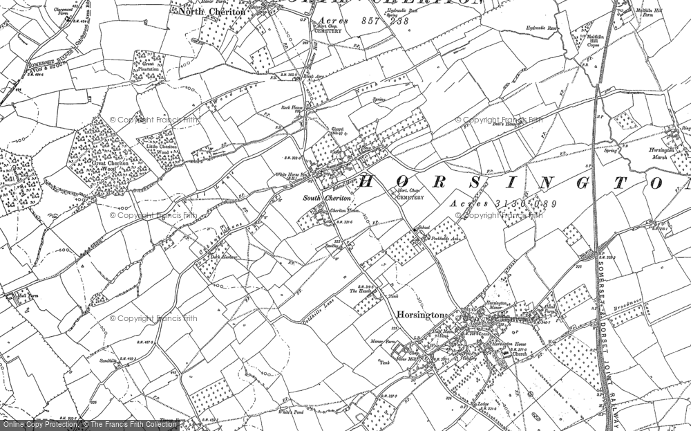 Old Map of South Cheriton, 1885 in 1885