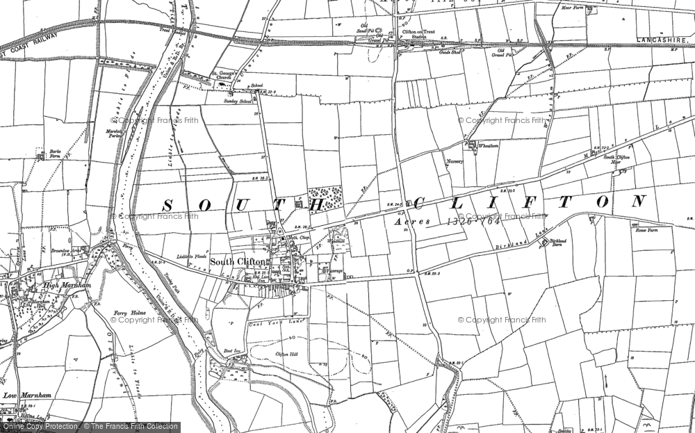 Old Map of South Clifton, 1884 - 1899 in 1884