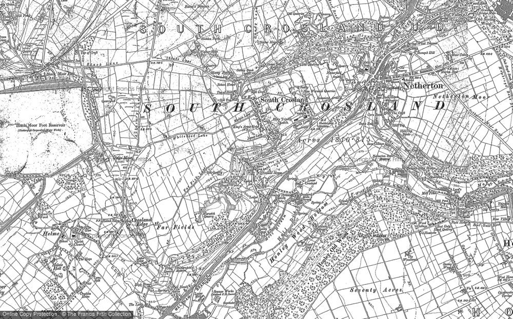 Old Map of South Crosland, 1888 - 1891 in 1888