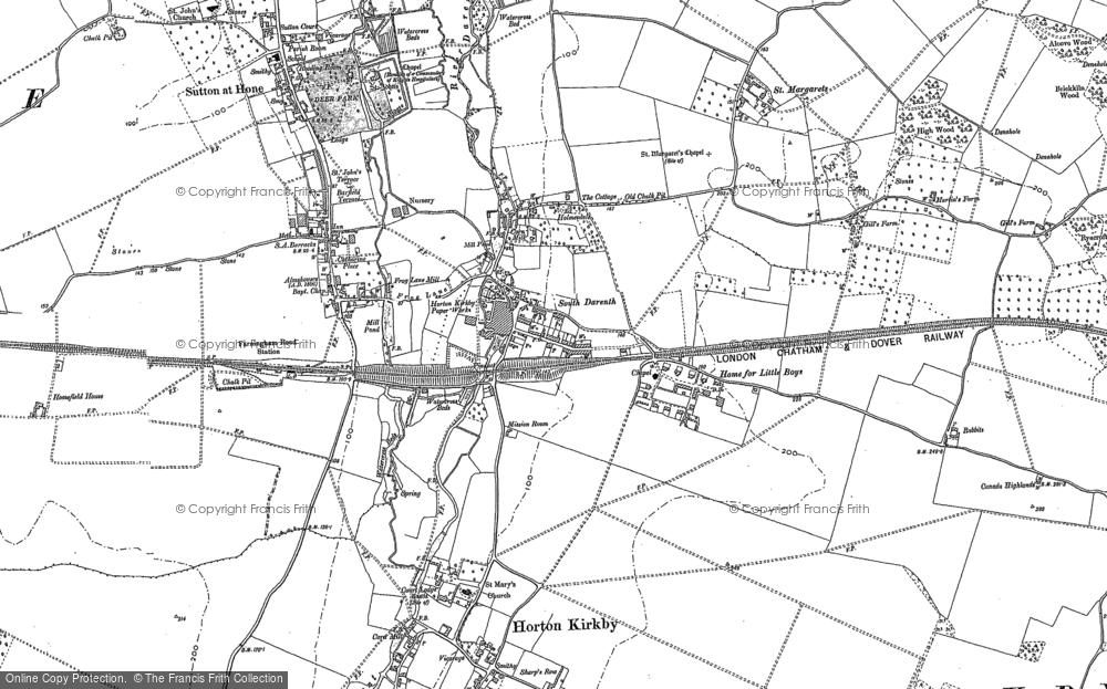 Old Map of South Darenth, 1895 in 1895