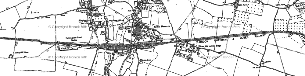 Old map of South Darenth in 1895