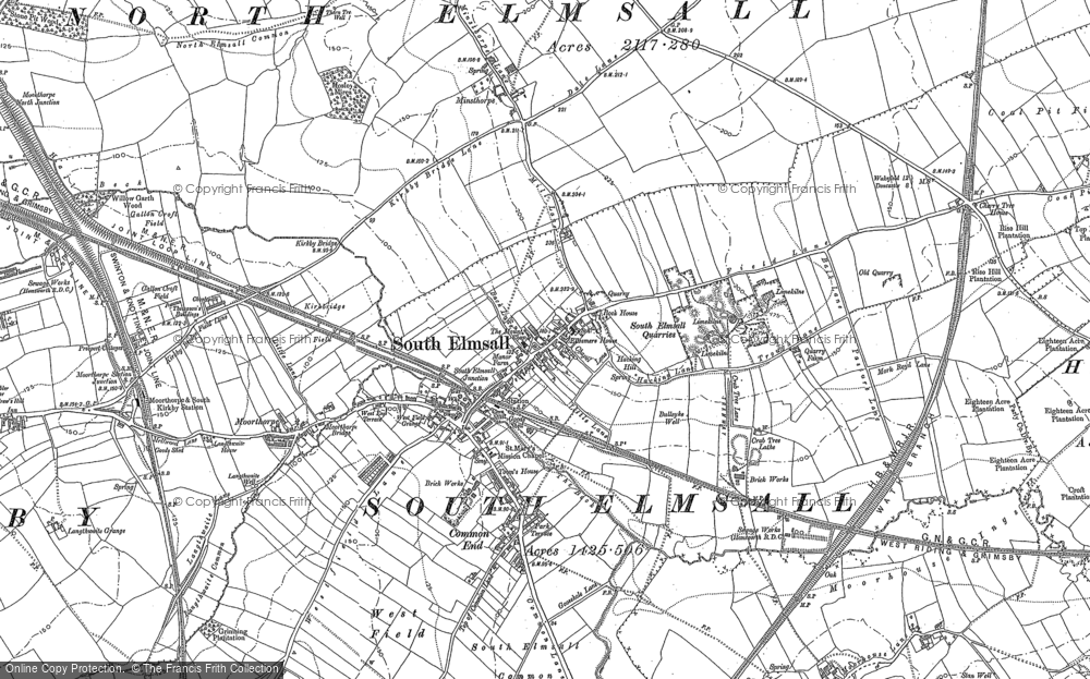 Old Map of South Elmsall, 1891 in 1891
