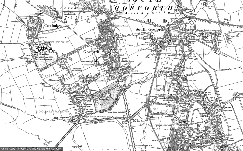 Old Map of South Gosforth, 1895 in 1895