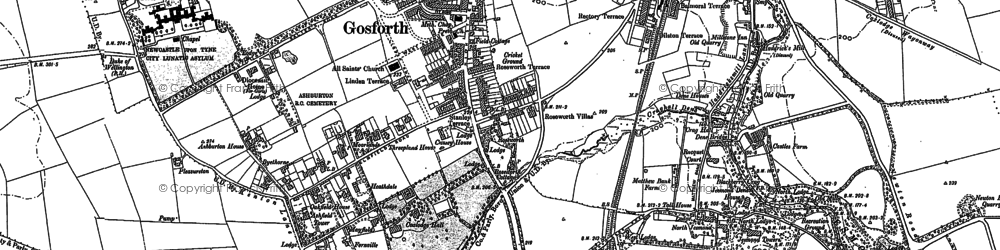 Old map of South Gosforth in 1895