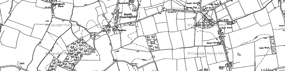 Old map of South Hanningfield in 1895
