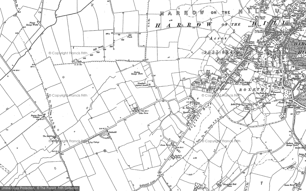Old Map of South Harrow, 1894 - 1895 in 1894