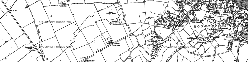 Old map of Roxeth in 1894