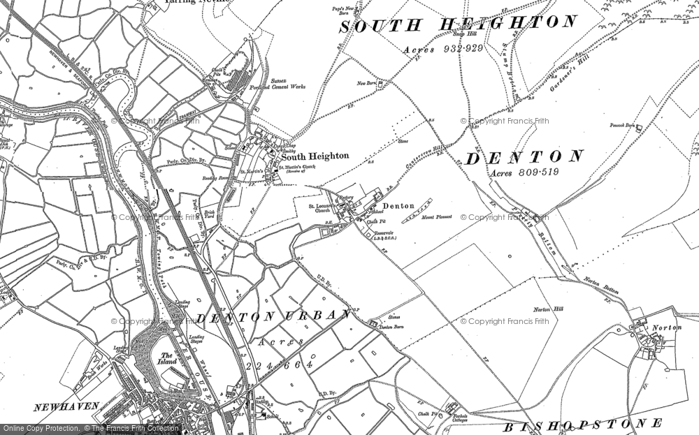 Old Map of Historic Map covering Denton in 1898