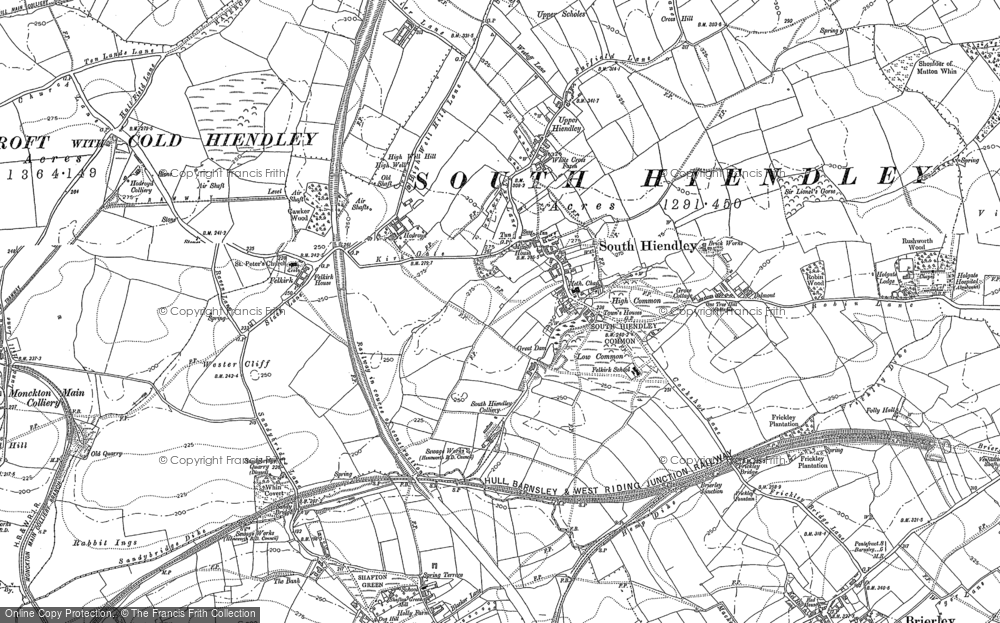 Old Map of Historic Map covering Felkirk in 1891