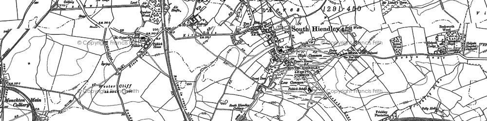 Old map of South Hiendley in 1891