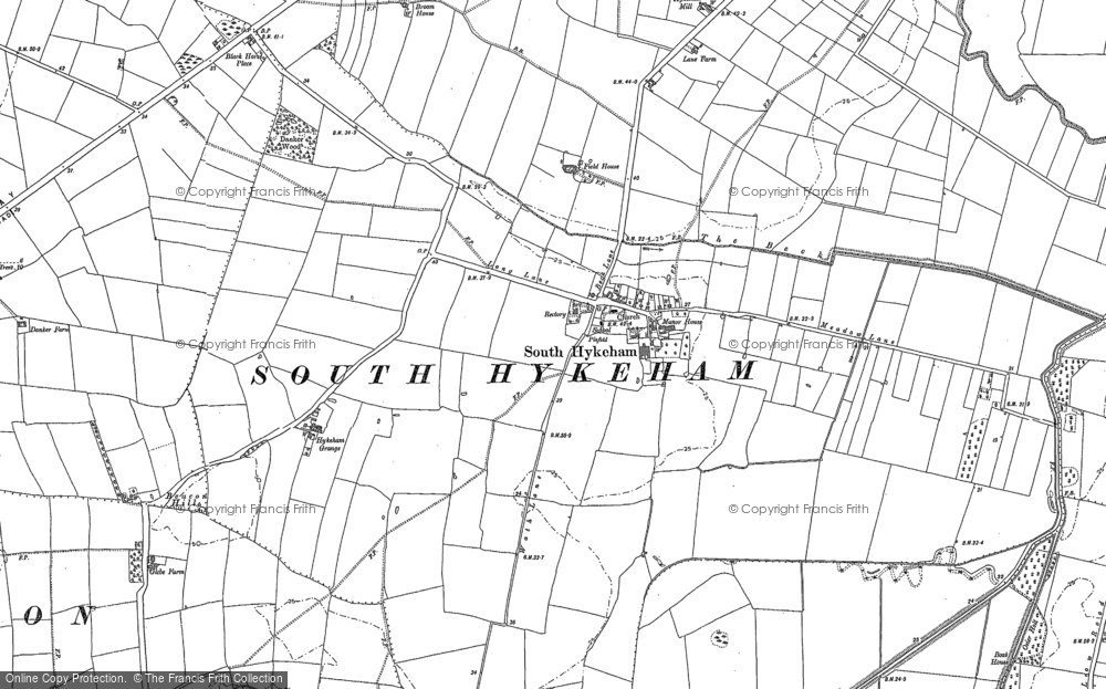 Old Map of South Hykeham, 1886 - 1904 in 1886
