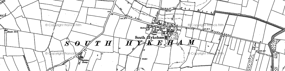 Old map of South Hykeham in 1886
