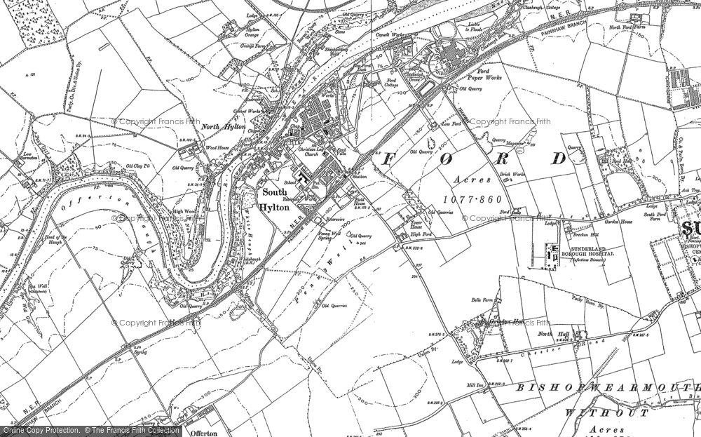 Old Map of South Hylton, 1895 - 1914 in 1895