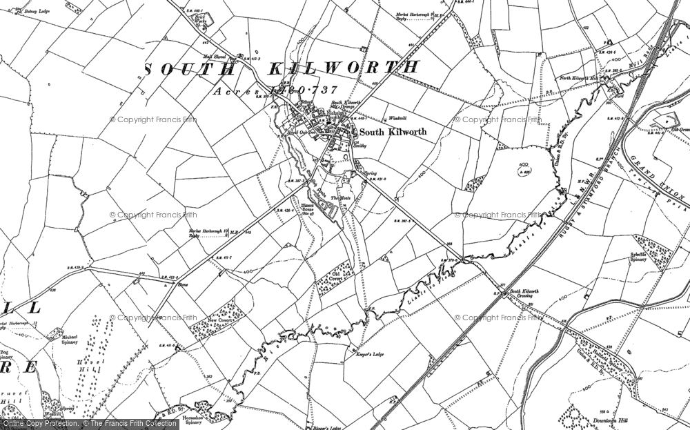 Old Map of Historic Map covering Buckwell Lodge in 1885