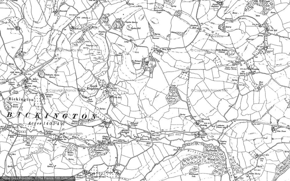 Old Map of South Knighton, 1887 in 1887