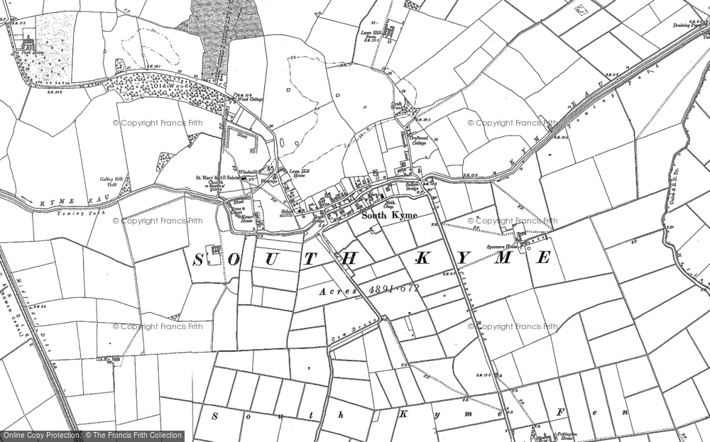 Old Map of South Kyme, 1887 in 1887